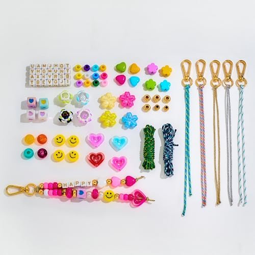 RepaTime 421PCS Acrylic Bead DIY Keychain Making Kit for Women - Image 3