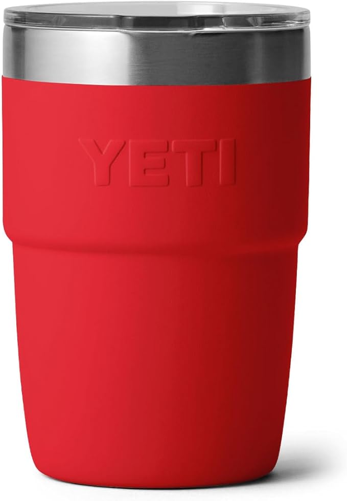 YETI Rambler 8 oz Insulated Coffee Mug with Lid - Stackable Double-Wall Vacuum Insulated Coffee Cup - DuraSip Ceramic Lining - Barista-Friendly Design - Stainless Steel - Dishwasher Safe