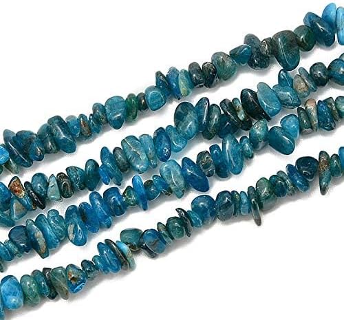 Gemstone Chips Natural Blue Apatite 3-5mm Healing Crystals Waist Bracelets Necklace Kit Irregular Stone DIY Crafts Design Jewelry Making Approxi 32 inch