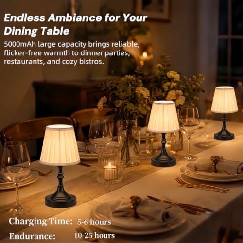 Balck Small Cordless Table Lamp Rechargeable - Kitchen Countertop Tabletop - Image 3