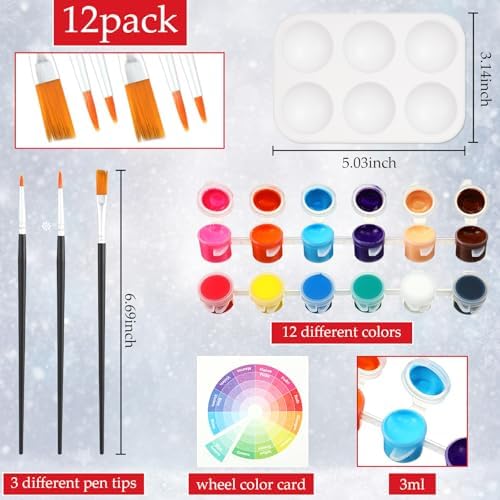 Dinifee 6 Pack Pre Drawn Canvas for Painting Pre Printed Canvas Kit 8 x 10 Inch Stretched Cotton Paint and Sip Set for Adults Couple Party Graduation Summer Date Night(Christmas Day) - Image 3