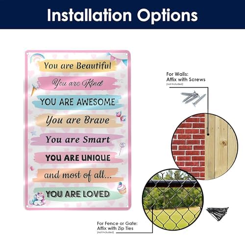 Girls Room Decor Rainbow Wall Decors for Little Girls Teen, 8x12 Inches Metal Sign - Image 4