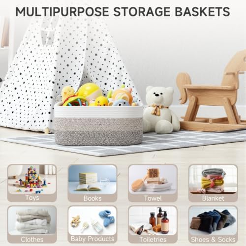 3 Pack Storage Baskets for Organizing, 13.7×9.5×6.3", Gradient Brown - Image 4