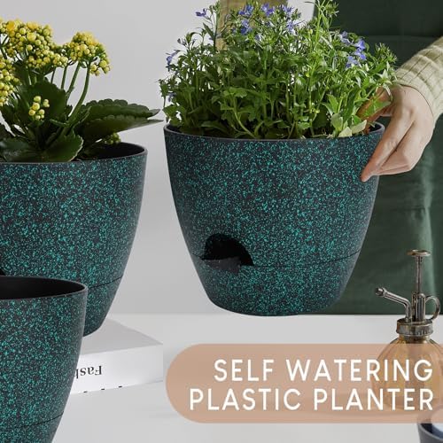 YNNICO Self Watering Plant Pots 10/9/8/7.5/7 inch for Indoor Plants - Image 7