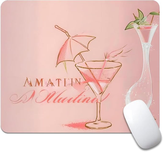 Bikinis & Martinis Texture Mouse pad, Square Waterproof and Anti Slip Mouse pad for Office laptops