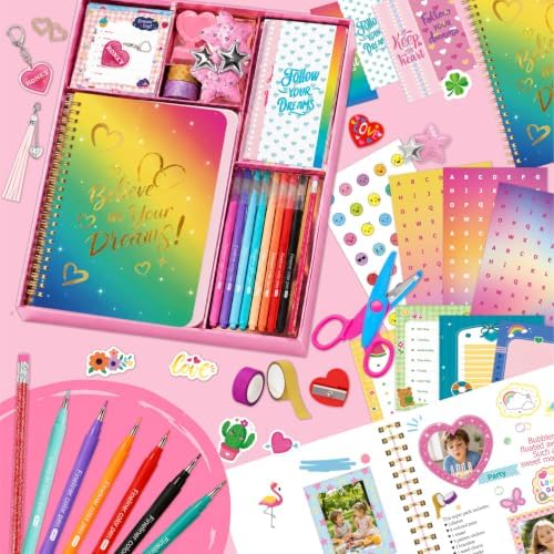 Journal Kit with Notebook Washi Tape Stickers,DIY Scrapbook Supplies Set (Muticolor C) - Image 2