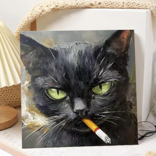 Cat Paint by Numbers with Frame, Funny Paint by Numbers for Adults 10x10 in - Image 2
