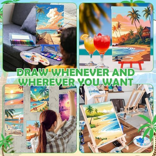 Blosssound 10 Set Pre Printed Canvas for Painting 5x7, Hawaii Canvas - Image 4