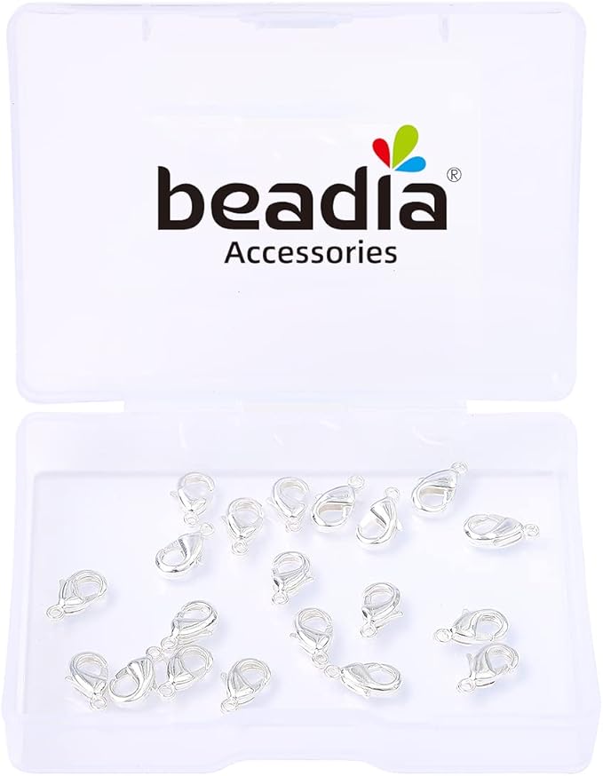 Silver Plated Lobster Clasps Non Tarnish 10mm 20pcs for Jewelry Making Findings