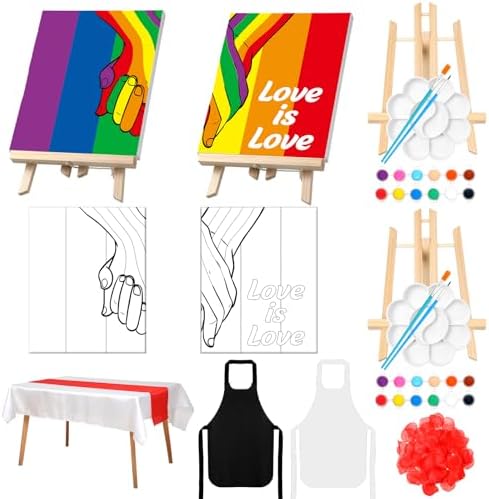 Zhanmai 112 Pcs Sip and Paint Kit for Adults Couples, 8 x 10 Inches by Zhanmai