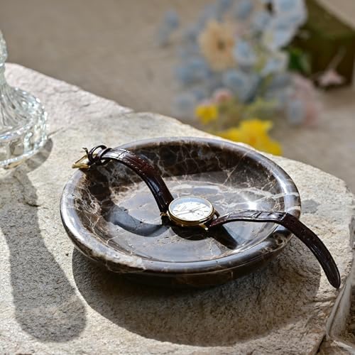 ZSHAWN Natural Marble Ring Dish Jewelry Tray – 5.5" Trinket Dish - Image 7
