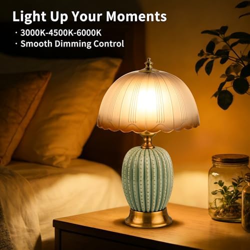 Vintage Green Ceramic Cactus Small Table Lamp for Bedroom - Image 5