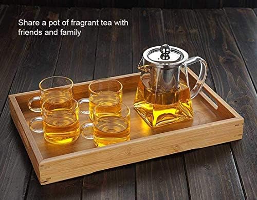 19.3oz Glass Teapot with Infuser, Borosilicate Glass, 550ML, Clear, Stainless Steel Infuser - Image 5