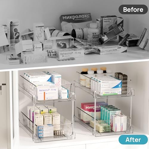 Vtopmart 2 Pack Pull Out Bathroom Under Sink Organizer (S-Standard) - Image 6