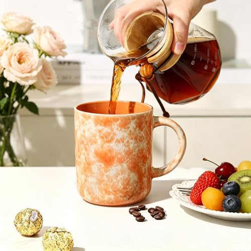MONITO 17oz Ceramic Coffee Mugs Set of 4, Modern Coffee Cup Set with Handle - Image 6
