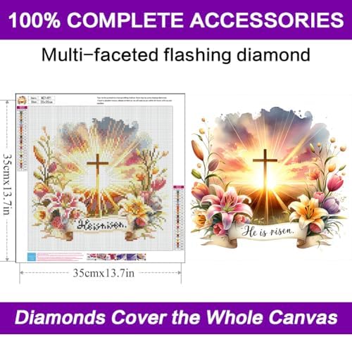 Diamond Art Kits for Adults, Cross Diamond Art Painting Kits for Adults - Image 3