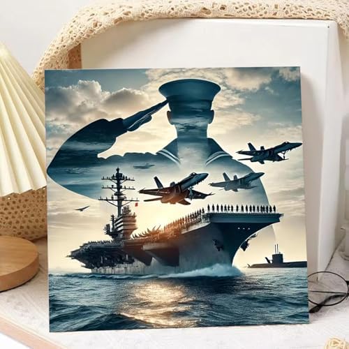 Navy Paint by Numbers Kit for Adults Beginner, Paint by Numbers 10x10 Inch - Image 2