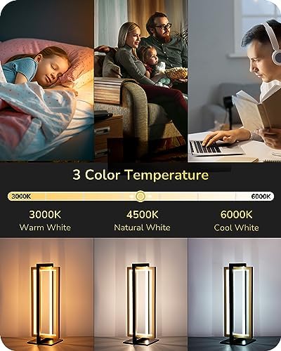 EDISHINE LED Table Lamp, Modern Bedside Lamps for Living Room, Gold - Image 2