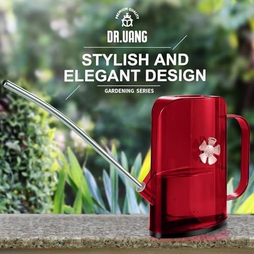 Watering Can Indoor for House Plants Small Watering cans with Long Spout Flower Model Sprinkler Head 1.2L (Red, 1.2L) - Image 5