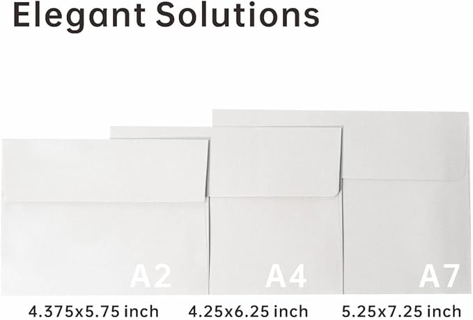 Keketer A2 Metallic Silver Printable Envelopes 80 Pack Self - Seal, for 5x7 Cards, Weddings, Invitations, Baby Shower 4.375 x 5.75 Inches