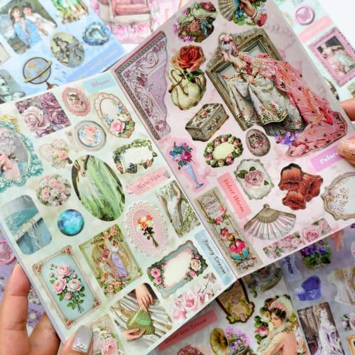 Vintage Sticker Book 500+ Stickers 30 Pages for Journaling Scrapbooking - Image 2
