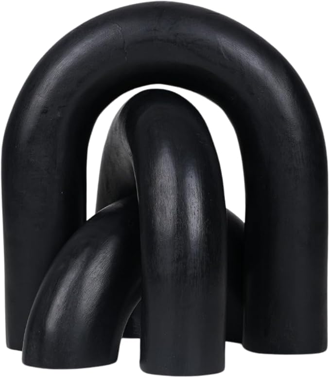 Homebia Designs Decorative Wood Arch Decor Set of 3 - Large - 6.5 Inch, Medium - 5 Inch, Small - 3 Inch - Black