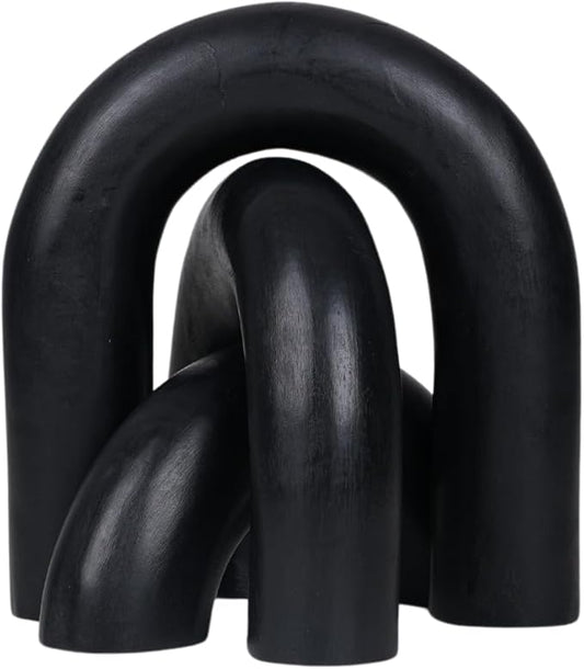Homebia Designs Decorative Wood Arch Decor Set of 3 - Large - 6.5 Inch, Medium - 5 Inch, Small - 3 Inch - Black