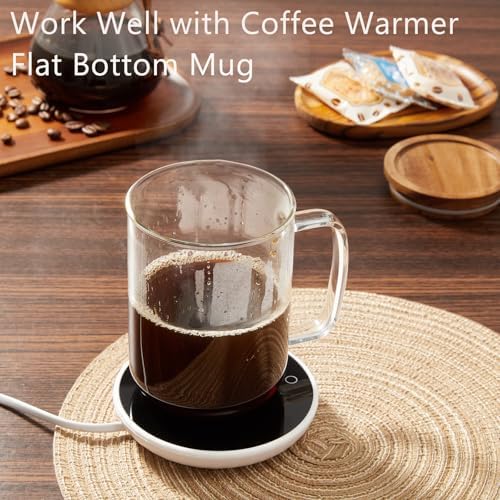 DRASTAR Glass Coffee Mugs, 20 oz Clear Coffee Cups, Coffee Mug with Acacia Wood Lid, Tea Glass Cups with Handles, Large Coffee Mug Set of 4, Glass Coffee Cups for Latte, Espresso, Tea - Image 2