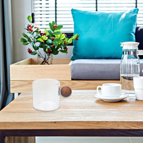 200ml Glass Coffee Cup with Wooden Handle Heat and Cold Resistant - Image 4