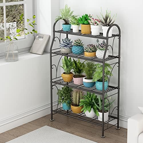 SORCEDAS Plant Stand Outdoor Indoor 4 Tier Metal Corner Flower Shelf - Image 3
