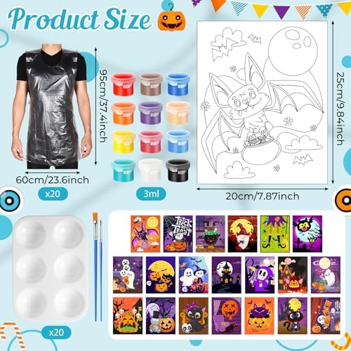Dispowreath 20 Pack Pre Drawn Canvas for Painting, Halloween - Image 2