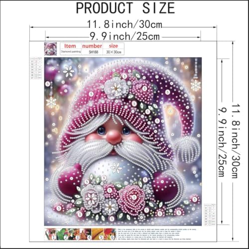 Winter Santa Claus Special Shape Diamond Painting Kits for Adults 12 X 12In - Image 5