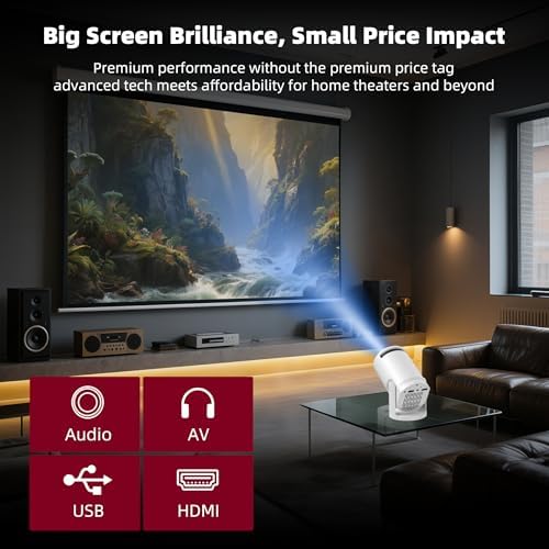 Wireless Mini Projector with WIFI 6 and Bluetooth, 4K 1080P Support Portable Projector 180° Rotatable. 17"-130" Screen Video Projector. Compatible for Smartphone, Laptop, PC(Q5 mate) - Image 4