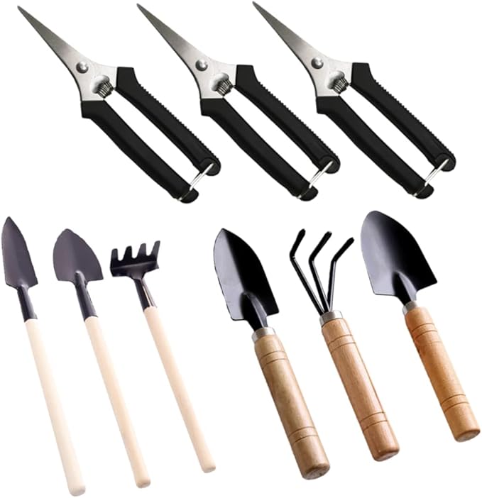 Mini Garden Tool Set, 9Pcs Transplanting Tools for Indoor & Outdoor Plant Care
