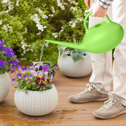 ZXJ Small Plastic Watering Can - 1/4 Gallon - for Home Plant Garden - Green - Image 7