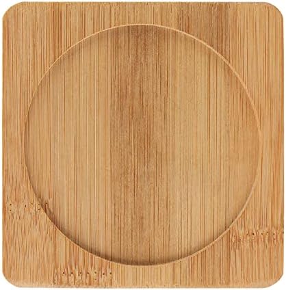 HOIGON 60 Pack 3.7 Inch Bamboo Coasters, Natural Wooden Coasters, Square Bamboo Tray Saucer Set for Drinks, Crafts, Succulents - Image 3