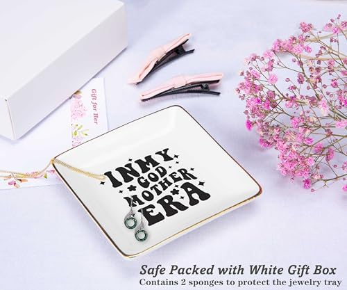 NZY Godmother Proposal Gift for Women-Mother's Day,Christmas,Birthday Gift for Godmom from Godchild-Ceramic Jewelry Tray Trinket Holder Ring Dish-In My Godmother Era - Image 2