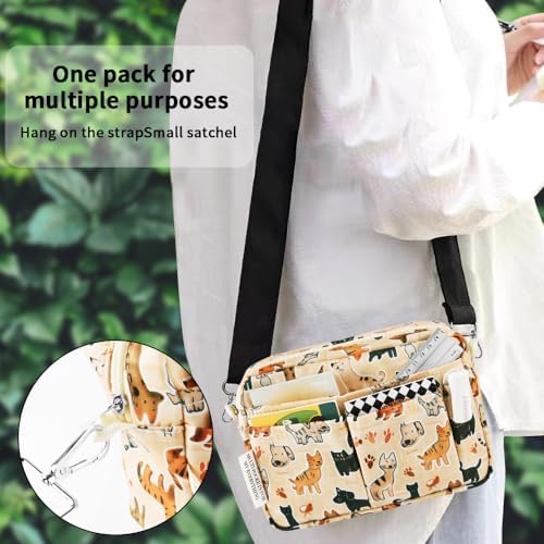 Multiple Pockets Portfolio Organizer with Zipper,Makeup Bag Pencil Pouch - Image 6