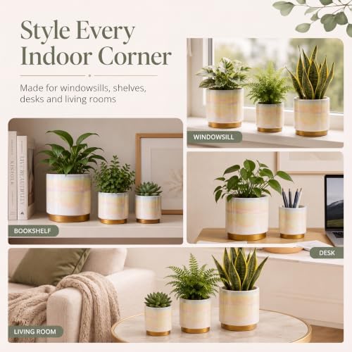 Gepege Ceramic Plant Pots for Indoor Plants, Planters with Drainage Holes - Image 7