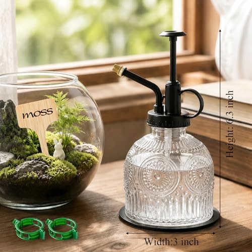 Glass Plant Mister Spray Bottle Vintage Refill Leak Proof Watering Can 8oz - Image 3