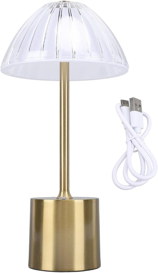 Crystal LED Table Lamp, Portable Rechargeable Desk Light, 3 Levels Brightness, Touch Control, Small Battery Operated Lamp - Cordless Convenience, Stepless Dimming, Ideal for Home