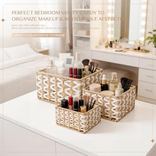Small storage basket，Woven Storage Basket 3-pack - Image 6