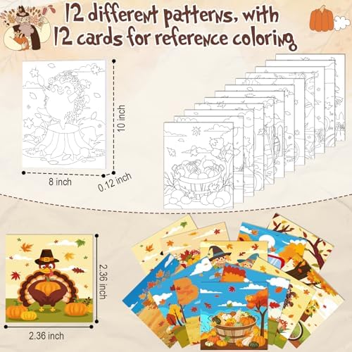 Sherr 12 Pcs Pre Drawn Canvas for Adults,Autumn Harvest,8 x 10 Inch - Image 3