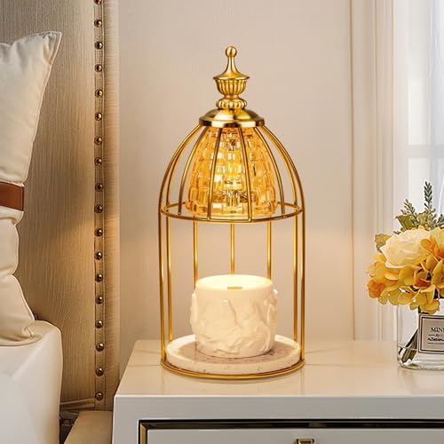Electric Candle Warmer Lamp in Vintage Birdcage Design with Timer & Dimmer by Unknown