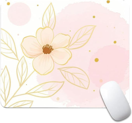 Square Mouse Pad Watercolor Phnom Penh Flowers, Personalized Premium-Textured Custom Mouse Mat Design, Washable Mousepad Cloth, Non-Slip Rubber Base Computer Mouse Pads for Wireless Mouse