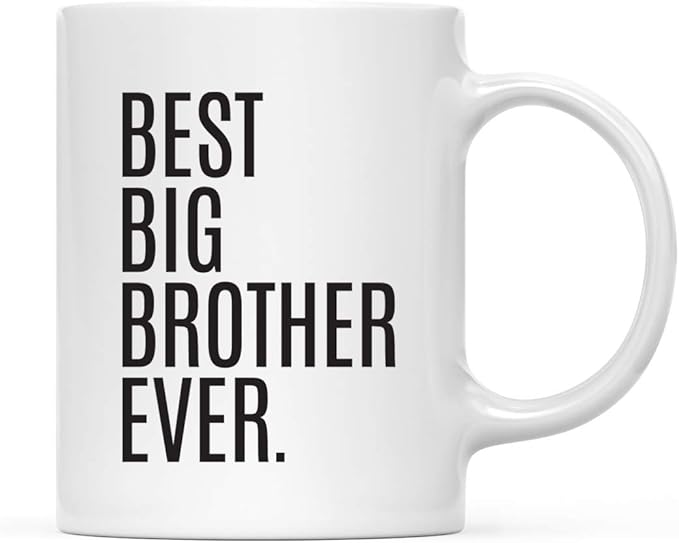 Andaz Press 11oz. Coffee Mug Birthday Gift, Best Big Brother Ever, 1-Pack