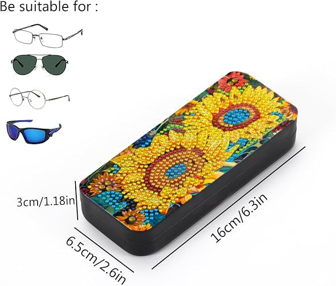 Leatrice 5d Diamond Art Kits for Adults Small Diamond Painting Kit Gem Art Paint by Diamonds Dots Eyeglasses Case DIY for Beginner Women
