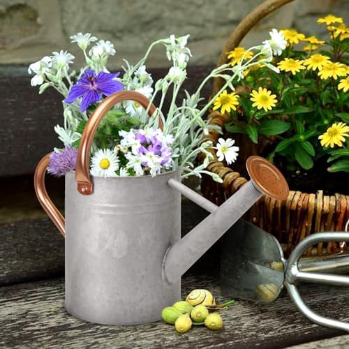 Metal Watering Can with Removable Spout, Galvanized, Perfect for Indoor and Outdoor Use (1 Gallon, Yellow) - Image 5