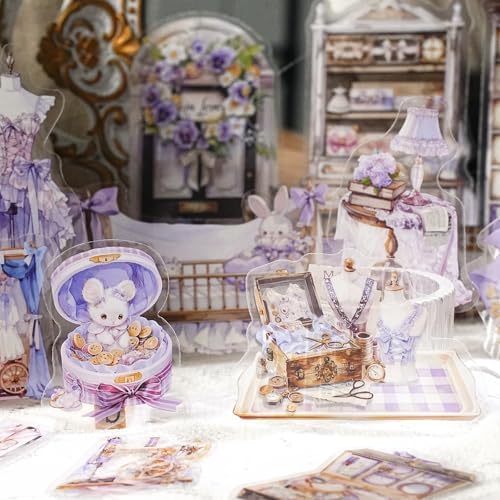 120Pcs Iandscape Stickers for Scrapbooking,Self-Adhesive Transparent Iandscape Stickers Scrapbook Supplies Journaling Supplies for Adult Card Making Letters DIY Water Bottle Cards Decoration - Image 5