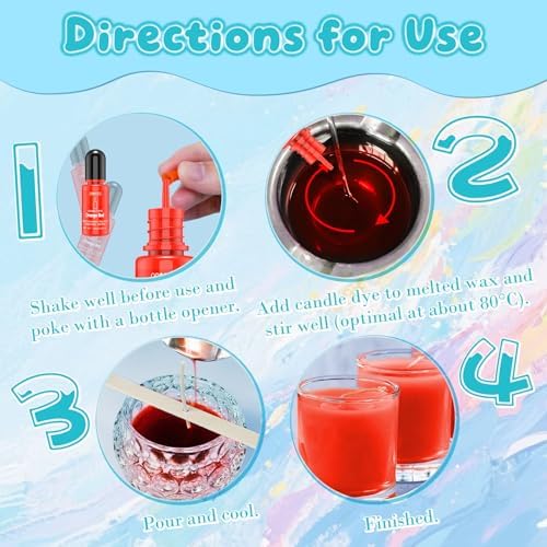 Candle Dye - 14 Colors Liquid Candle Wax Dye for DIY Candle Making, Highly Concentrated, Non-Toxic, Oil-Based Candle Color Dye for Soy Wax, Beeswax, Gel Wax, Paraffin Wax - 10ml/Bottles - Image 5